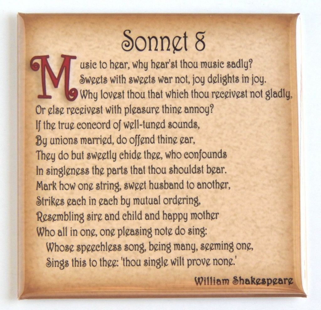 Sonnet R “Sonnet 8” By William Shakespeare Review – The Book Corner Chronicles